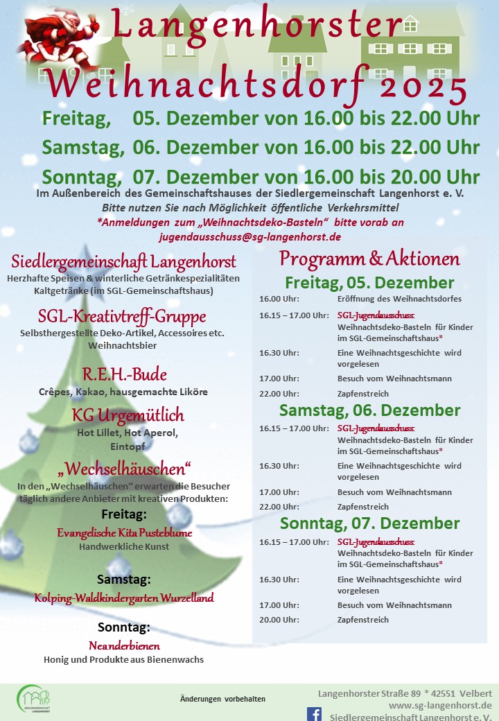 Plakat Weihnachtsdorf 2025